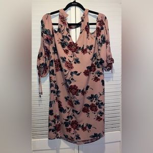 Mauve floral pink print dress